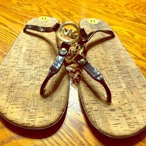 Michael Kors cork flip flops